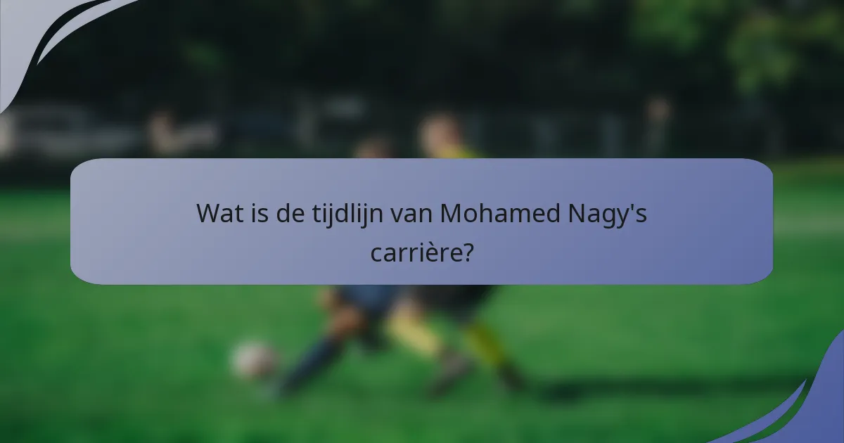 Wat is de tijdlijn van Mohamed Nagy's carrière?